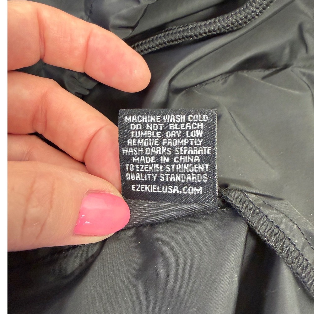 Ezekiel Windbreaker Anorak Mens XL Black Half Zip Hooded Lightweight Jacket - Picture 8 of 12